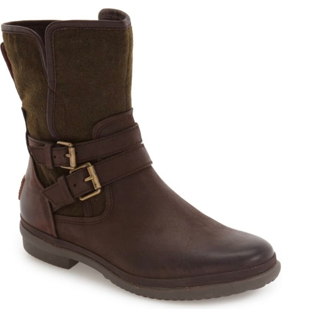 Ugg zip up brown leather boots size 7